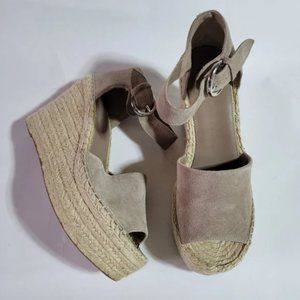 Marc Fisher Adalyn suede espadrilles wedges sandals 9.5 nwt